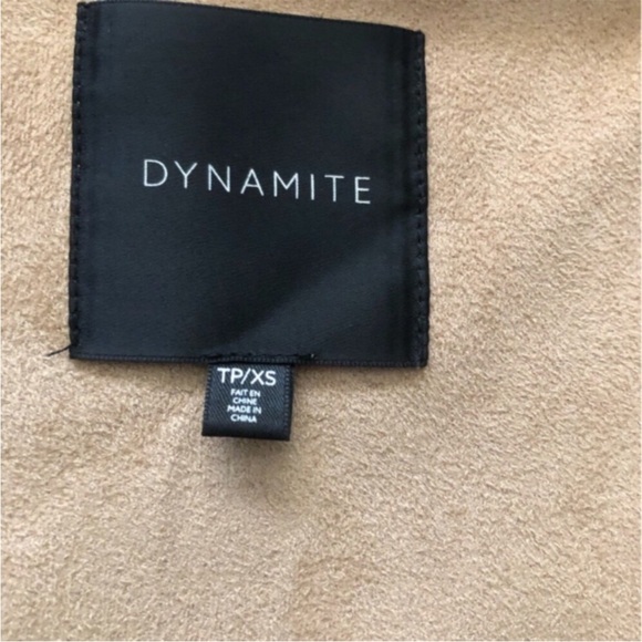 Dynamite Camel Fringe Women's Open Front Lightweight Blazer - Picture 3 of 9